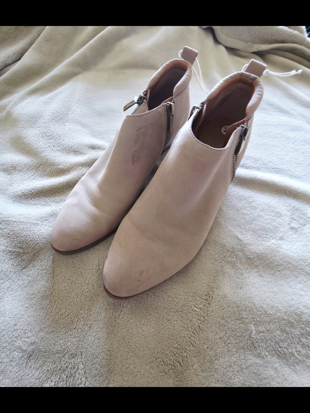 Franco Sarto Light Taupe Leather Ankle Booties